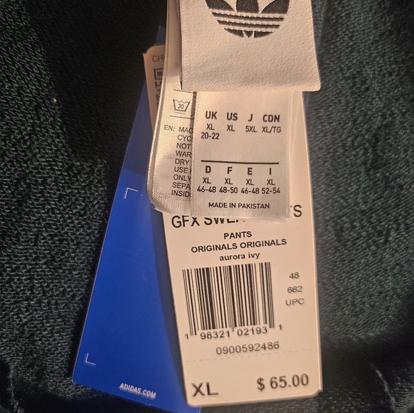 NWT Adidas Originals Gfx Sweatpants Joggers Green Womens XL - Picture 6 of 8